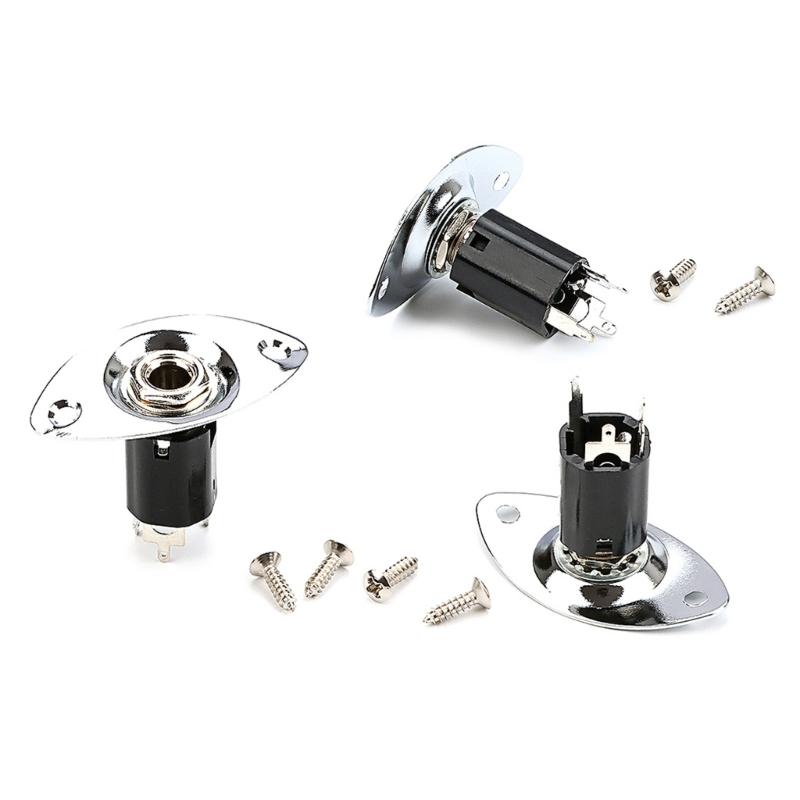 Guitar Output Jacks Socket Plug Oval Output Input Jacks Plate Socket Electric Guitar Pickup 6.35mm Output Jacks Plate