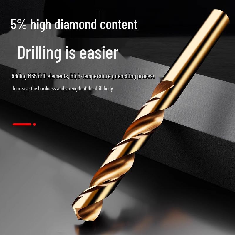 M35 Cobalt High Hardness Twist Drill Bit Set for Iron, Steel, Stainless Steel - Straight Shank for Hole Punching