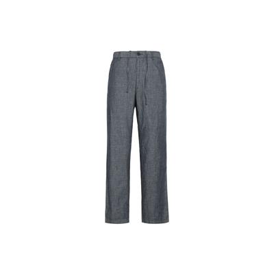 Cotton Linen Blend Straight Leg Loose Casual Pants Men Bottoms Dark-Blue 455497-68