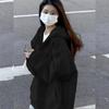 Women's Gray Hooded Cardigan Sweatshirt - Autumn 2026 Korean Style