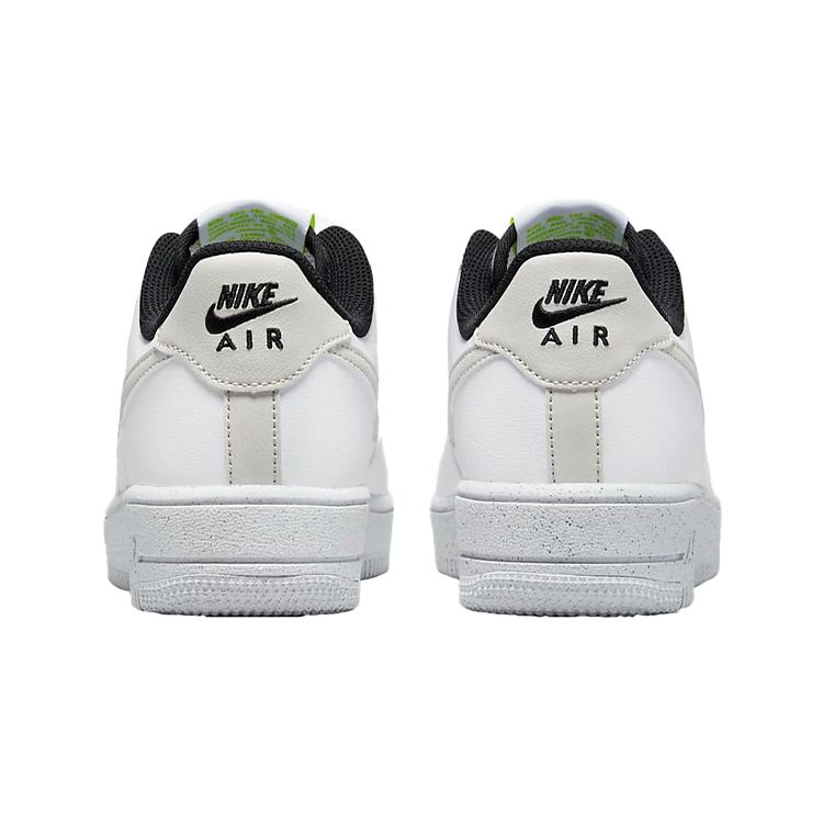 Nike Air Force 1 Crater Next Nature GS White Light Bone Kids Sneakers Volt Black DH8695-101