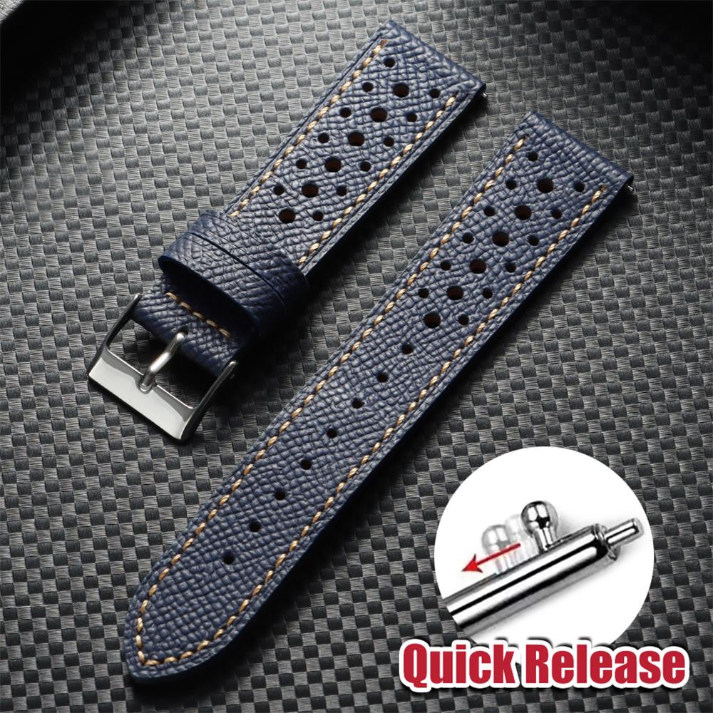 18mm 19mm 20mm 22mm Vintage Echtes Lederarmband Herren Damen Universelle Rindslederbänder Atmungsaktive Schnellverschluss-Armbänder für Seiko