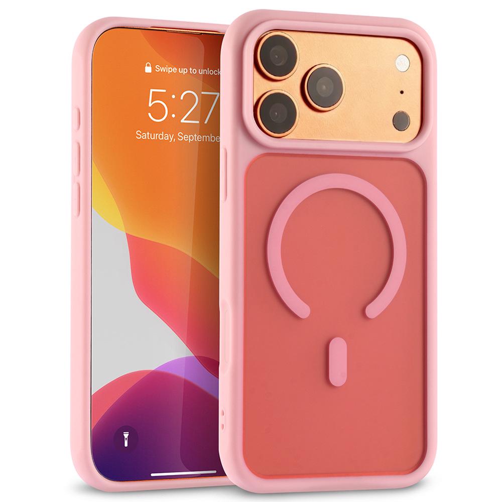 

Apple 17Pro Skin-feel Magnetic Anti-drop Case for iPhone 16/15 with Frosted Back Cover and Large Hole Design 13 Pro светло-розовый