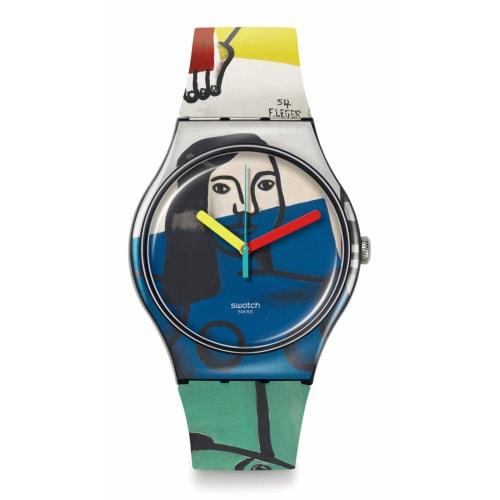 

Swatch LEGER S TWO WOMEN HOLDING FLOWERS SUOZ363 Black Watch