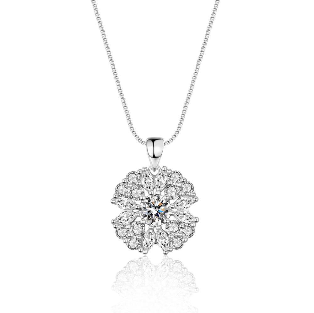 Luxury Moissanite 1-Carat Pendant Necklace in S925 Sterling Silver