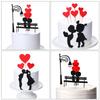 Einsteckkarte Kuchen Picks Cupcake Dessert Topper Dekor Topper Herzform Hut für Valentinstag