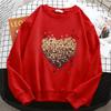 Graphic Love Heart Hoodies Womens Fleece Sweatshirt 90s Fashion Crew Neck Pullover Hoody Casual Female Clothes