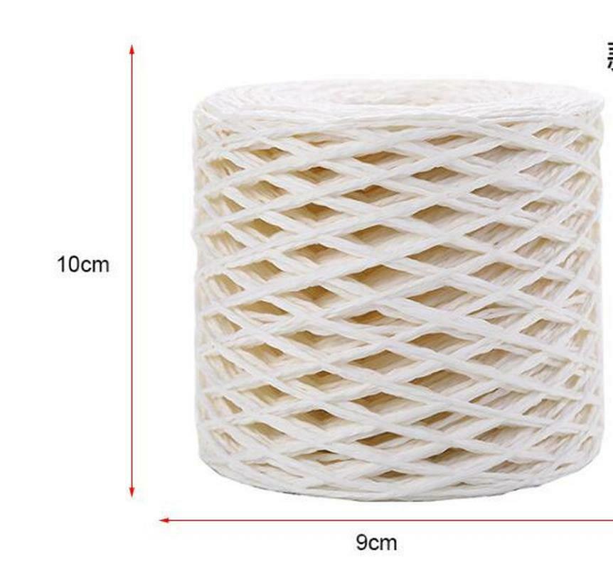 200 Meter Natural Raffia Straw Yarn For Hand Knit Crochet Summer Straw Hat Handbag Cushion Baskets Knitting 2mm Colorful Threads