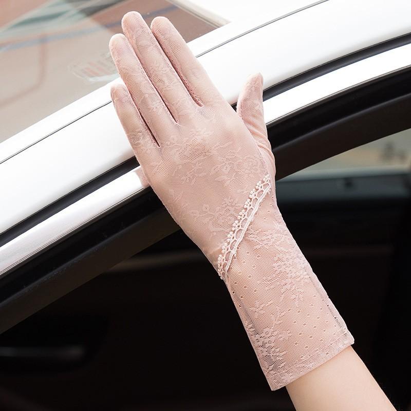 Spring and Summer Sun Protection Gloves Lace Light and Breathable Touch Screen Gloves for Women Driving Breathable Outdoor Sunshade Cycling Gloves