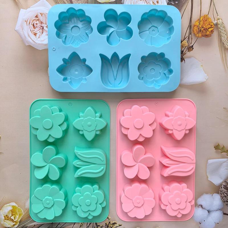 Kinds Flower Silicone Molds Different Flower-shaped Baking Molds Suitable for Soap and Candle Making Cake Chocolate Mould