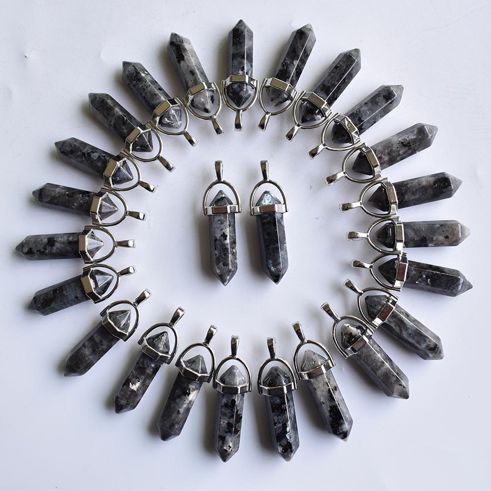 24pcs/lot Fashion quality assorted natural stone mixed pillar charms chakra Pendants & necklaces for making free