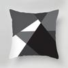 Black White Gray Geometric Series Printed Pattern Square Cushion Cover for Home Living Room Sofa Office Decoration Pillowcase