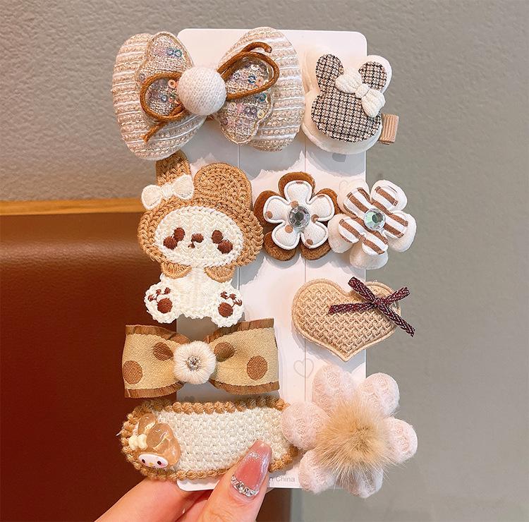 Milk Coffee Color Bow Hair Ties - No Damage Elastic Bands for Little Girls