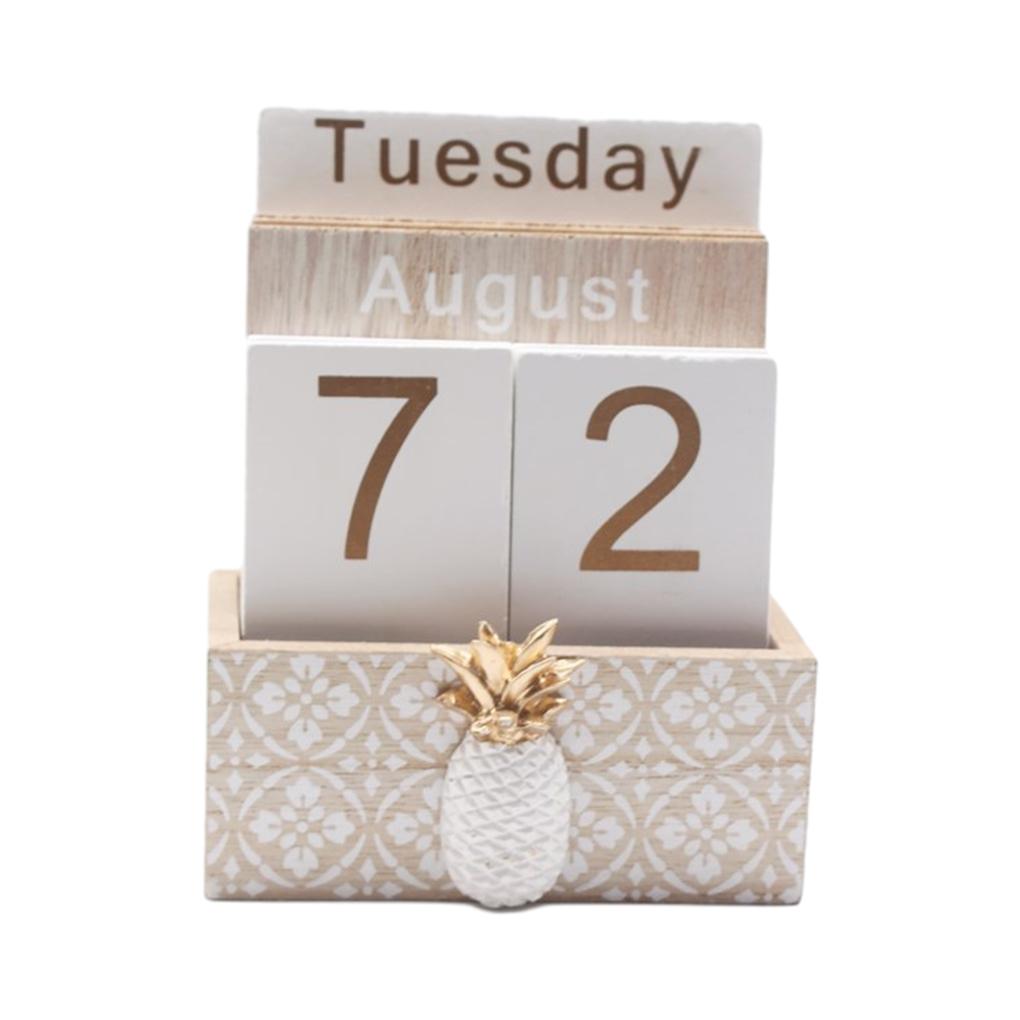 

Вінтажний Дерев яний Календар Святкові Прикраси Для Позачасового Дотику Дерев яний Вічний Календар Настільний Календар