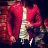 Men's Leather Jacket New Men's Stand Collar Zipper Cardigan Solid Color Jacket Casual Jacket