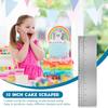 Nuenen 12 Inches Stainless Steel Cake Scraper with Scale Cake Edge Smoother Decorating Comb Baking Scraper Tool for Baking Measuring Buttercream Home