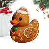 Resin Ducks Gingerbread Duck Decorations Cute Holiday Tree Candy Cane Texture Animal Table Ornament For Home Workplace Fireplace