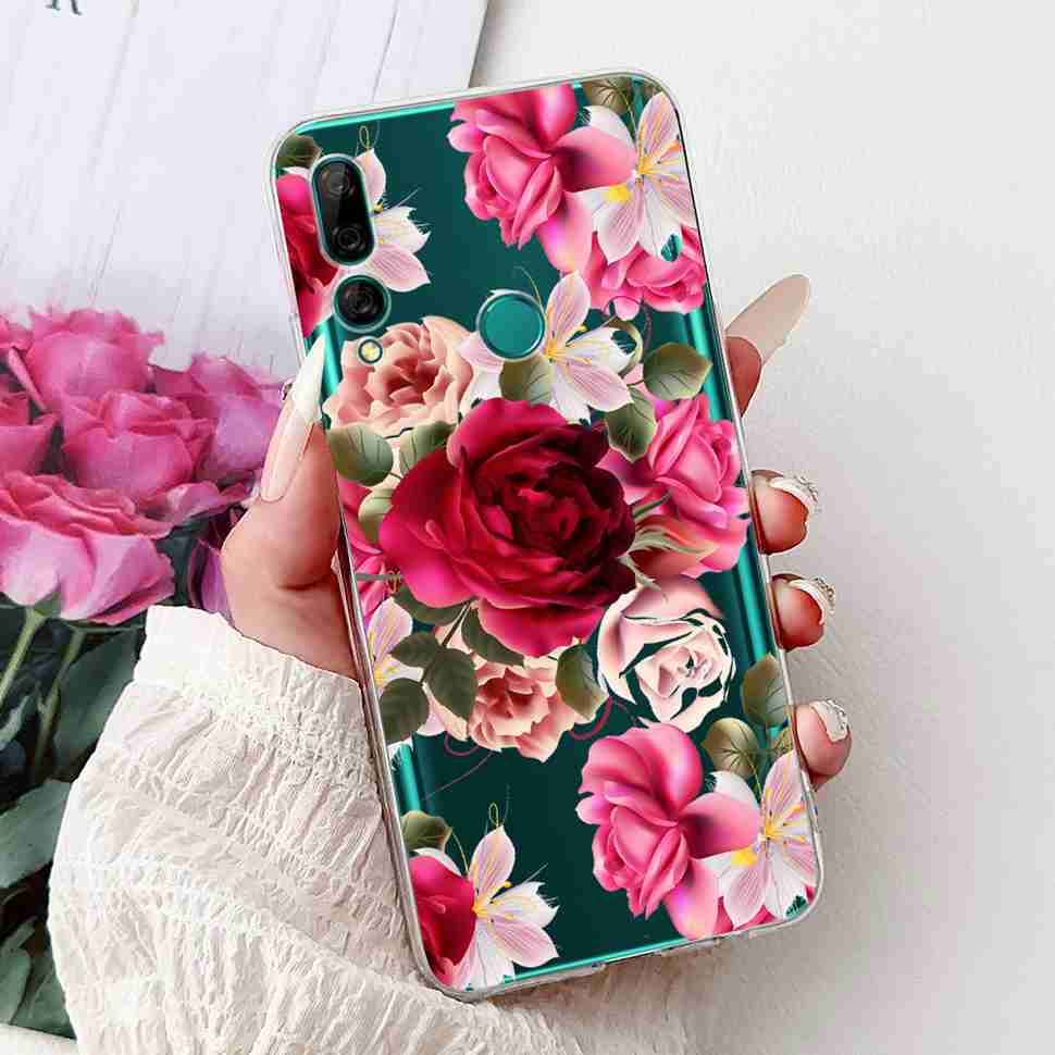 For Huawei Y9 Prime 2019 6.59" Case Soft Silicone Fashion Flowers TPU Cover For Huawei y9 Prime 2019 STK-L21 Bumper Shell Coque