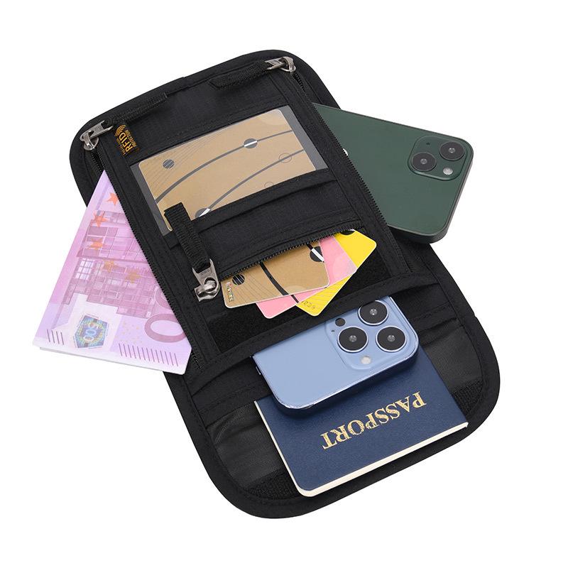 Multi-functional Anti-theft RFID Neck Lanyard: Portable ID & Passport Holder.