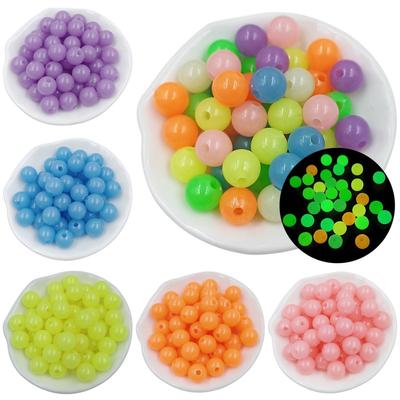 Matériaux Perles Lumineuses Couleur Bonbon Fait Main Collier Rond Bracelet Fabrication DIY Accessoires Acrylique 50pcs 6mm/8mm/10mm Bijoux Délicats