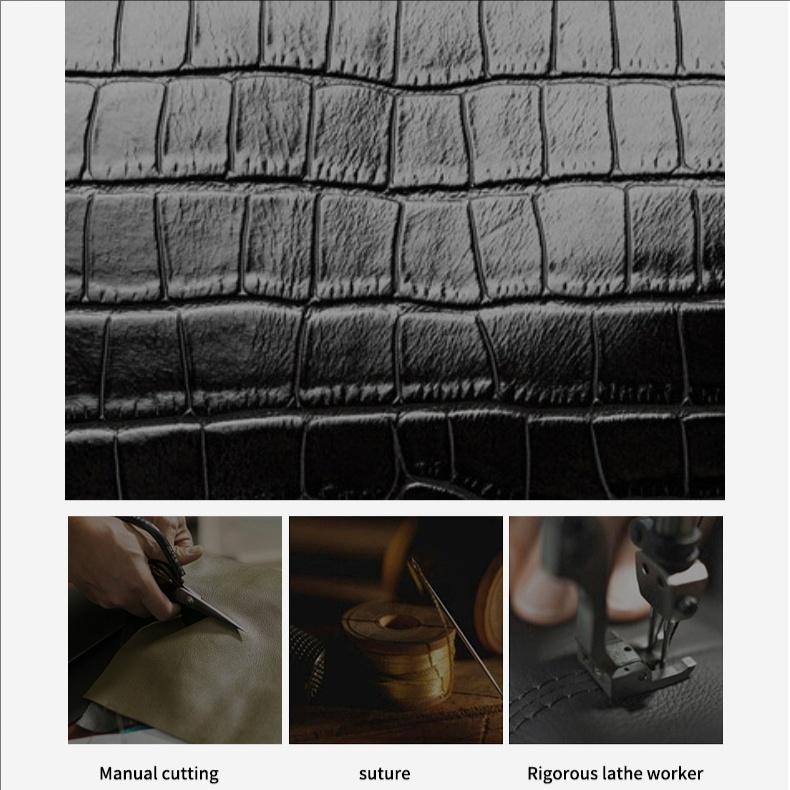 Luxuriöse schwarze Rindsleder-Tragetasche mit Krokodilprägung – Elegant & Praktisch für Reisen