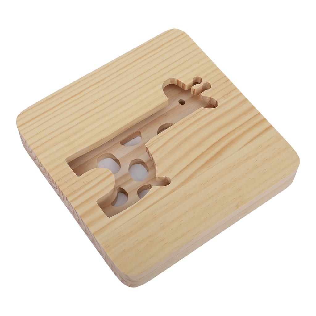 3D Giraffe Wooden Lamp 360 Degree Irradiation Hollow Pattern Warm White Light LED Wooden Night Light