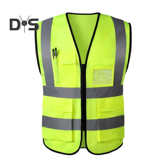 

Рабочий жилет для мужчин и женщин, светоотражающий жилет с V-образным вырезом, без рукавов, на молнии, дышащий ночной защитный жилет XL 1pc флуоресцентный желтый