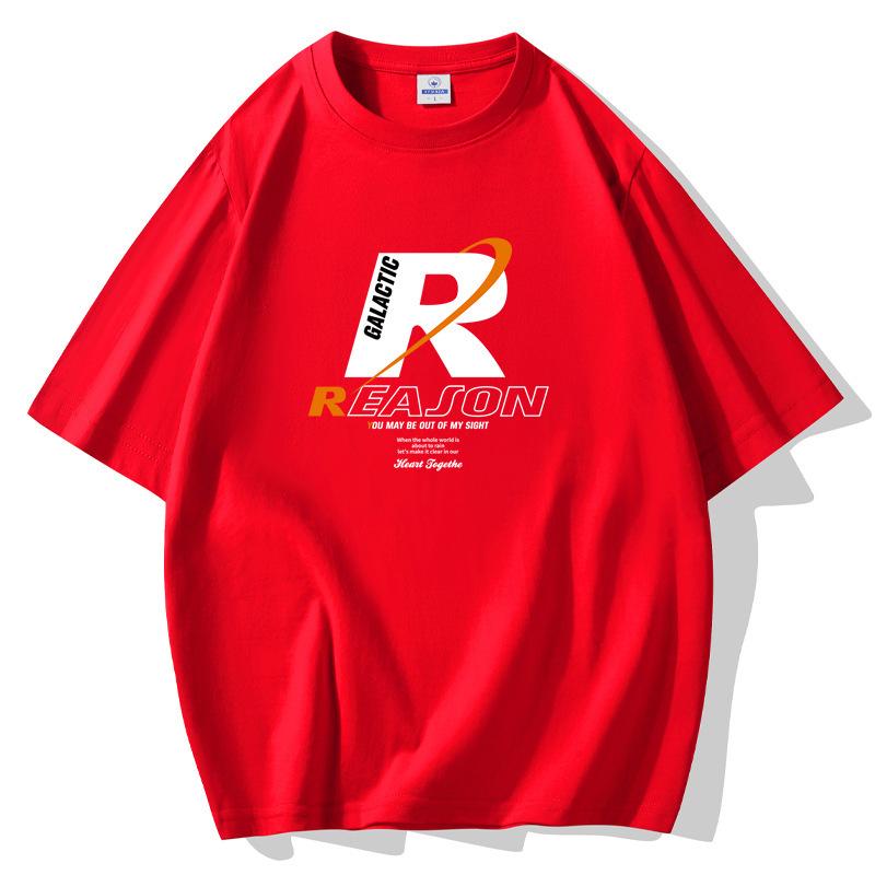 Reason Pattern Men Short Sleeves T-shirt 100% Cotton Casual Tee Large Size