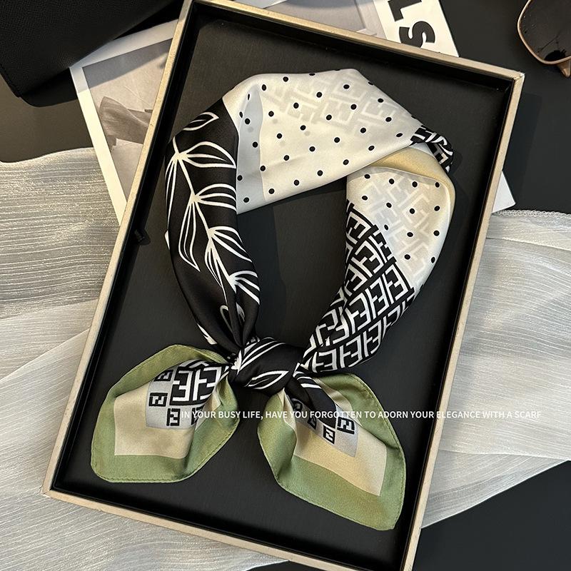 70 Square Scarf Neck Small Shawl New Fashion Silk Scarf High-end Decorative Temperament Scarf Headscarf Headband