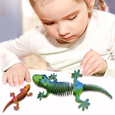 3D Printed Lizard Figurine Movable Joints Gecko Figure Articulated Animal Model Toy Home Office Bookshelf