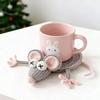Funny Knitted Cup Mat Hand Woven Insulation Pad Finished Animal Drink Coaster  Gift