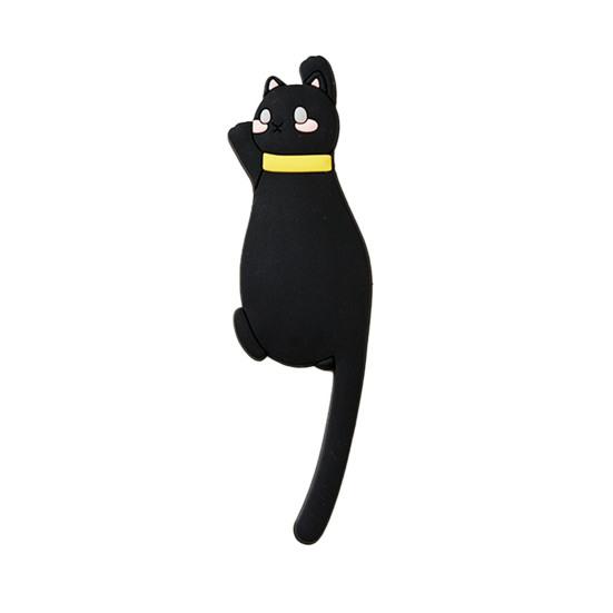Fridge Sticker with Hook High Toughness 3D Realistic Cartoon Cat Design Refrigerator Sticker Decorative Fridge Accessory