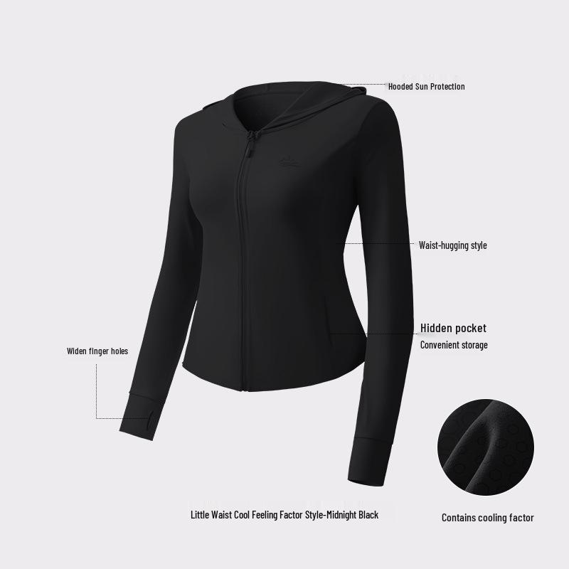 

Женская летняя куртка из ледяного шелка с защитой от УФ-лучей, приталенного кроя M (95-110 lbs)