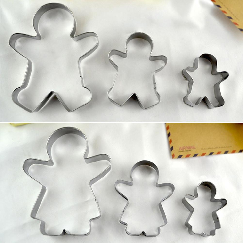 3Pcs Biscuit Moulds Stainless Steel Cookie Cutter Molds Cake Decorating Chocolates Molds Kitchen Cupcake Dessert Baking Mold
