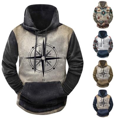 Fashion Print Loose Men's And Women's Long Sleeve Hooded Sweater
