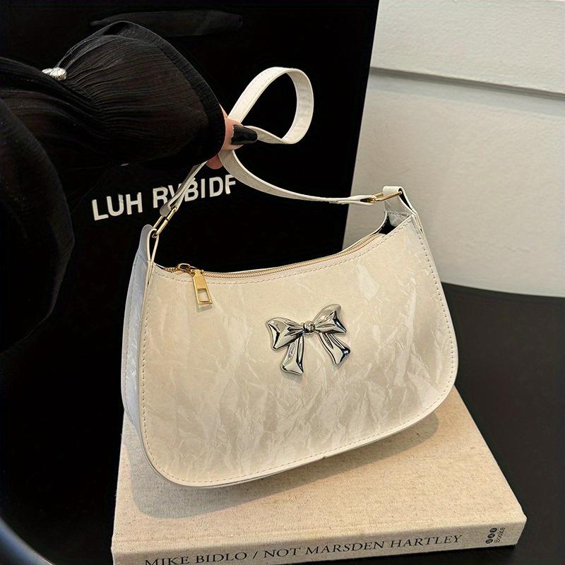 Sweet Fresh Small Bow Handbag for Women Trendy Underarm Shoulder Bag, Suitable for Daily Use, Outings, Dates, Parties, Gifts.