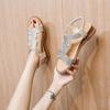 Fashion 2024 New Summer Women Sandals Sexy Shoes Crystal Casual Woman Flats Buckle Strap Ladies Fashion Beach Shoe Big Size 35-40