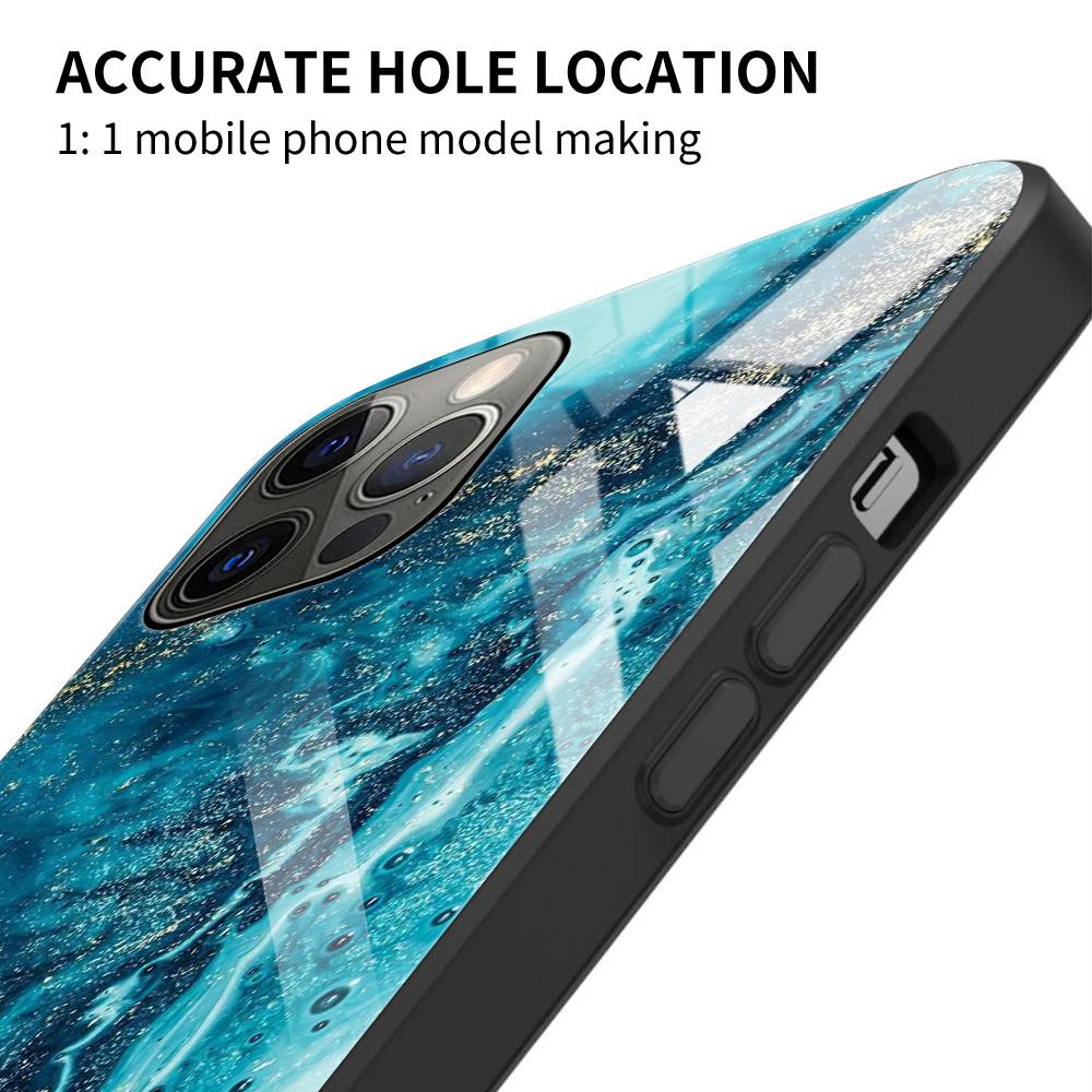 Tempered Glass Case For Iphone 12 11 Pro Max 14 13 12 Mini Fundas X Xr Xs Max 8 7 6s Plus Cover Shell Fundas Colorfull Marble