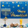 Happy Hanukkah Backdrop Food Glitter Lampstand Family Party Decoration Background Photography Kid Photo Studio Props