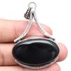 Black Spinal Gemstone Handmade Women's Unisex Silver Jewelry Pendant 2.5