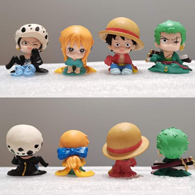 One Piece Action Figure Set With Luffy, Zoro, Nami, And Law Cute And Collectible Anime Toys