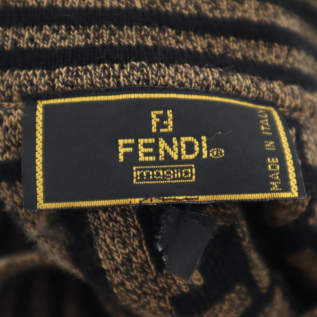 FENDI made in Italy Zucca Pattern Long sleeve sweater 40 Brown knit Women Used