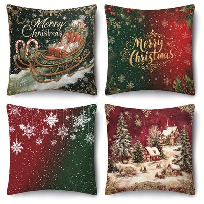 Copricuscini natalizi: Design Festivi per una Casa Accogliente per le Feste Copricuscino per divano letto, Decorazione per la casa di Capodanno