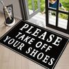 Please Remove Shoes Doormat - Black Non-Slip  Rug for Living Room Bedroom Game Room, Easy Clean Floor Mat Entryway Decor