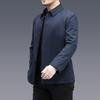 Solid Color Business Style Jacket, Middle-aged and Elderly Men's Casual Lapel Spring and Autumn Long-sleeved Top