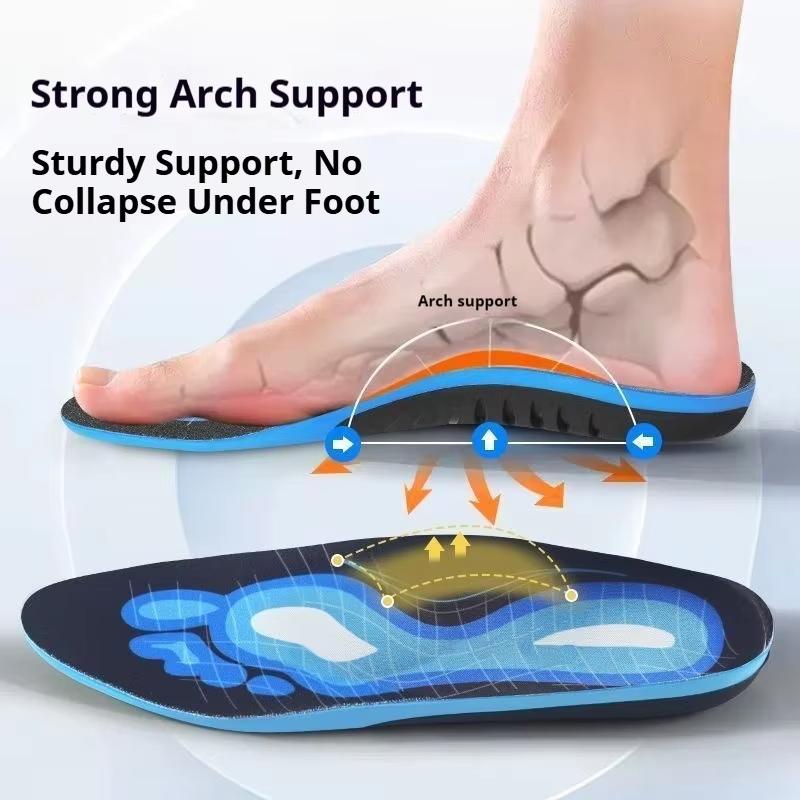 EVA Orthotic Shoe Insoles Arch Support Shock Absorption Shoe Insert Flat Foot Pads for Plantar Fasciitis Pain Relief 1Pair/2Pair