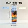 1PC Palm Tree Beach Sunset Ocean 750ml Color Plastic Sports Water Bottle Leakproof Flip Straw Lid Suitable for Sports Office Home Use