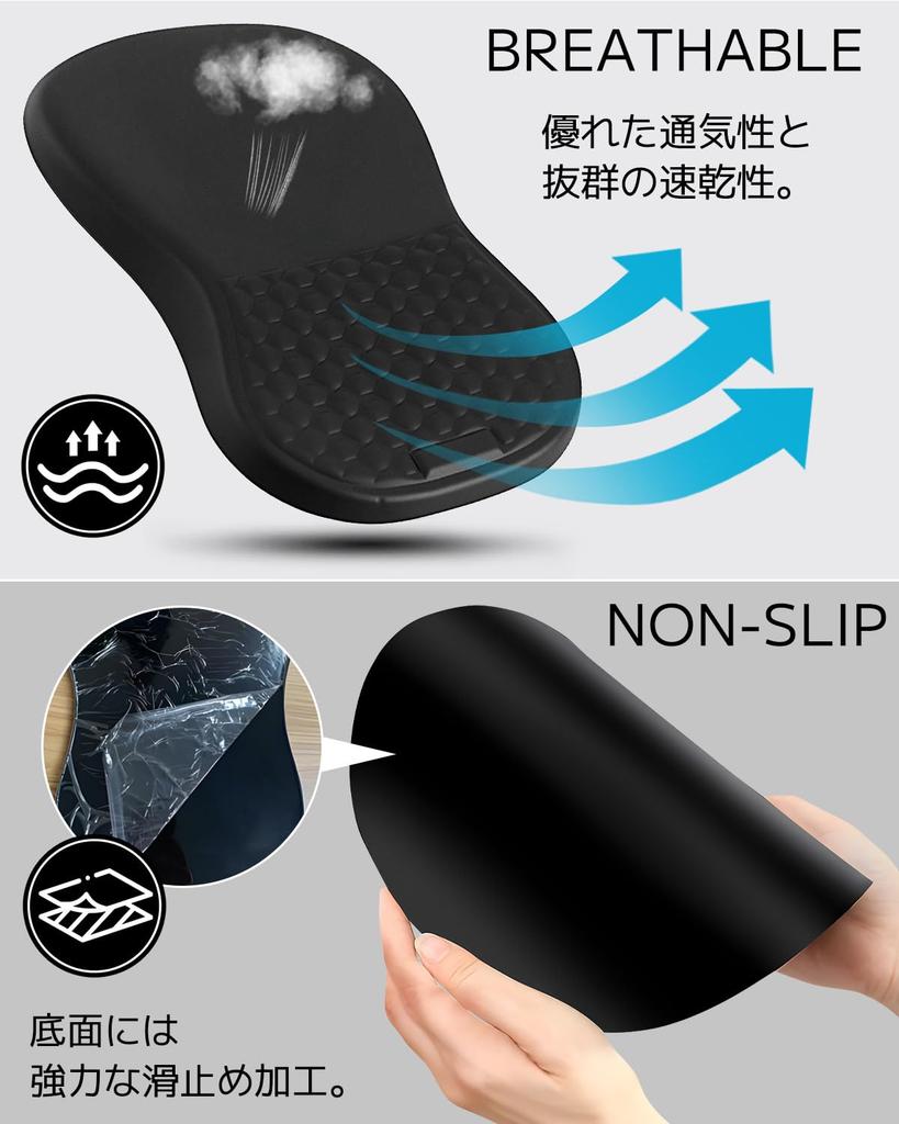 Mouse Pad with Integrated Wrist Ergonomic Massage Dot Tendonitis Wrist Pain Memory Fatigue Rubberized for Doctor-Approved Support, Design, Relief,