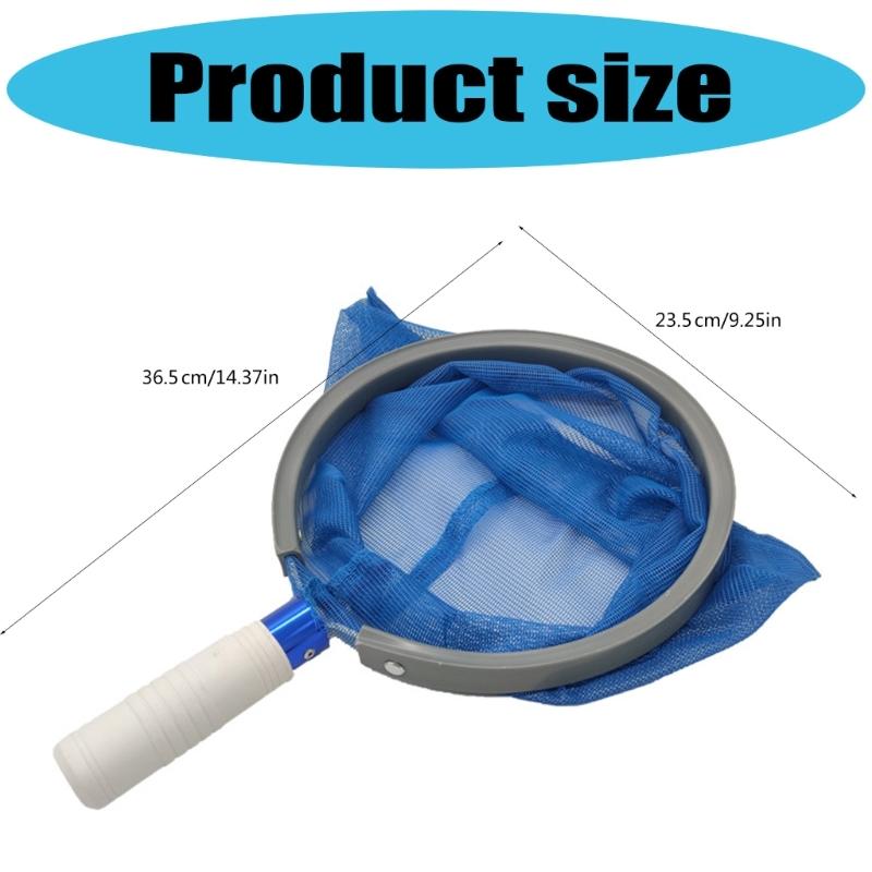 Convenient Pool Leaf Net Catcher with Blue Mesh Aluminum Handle Skimmer Swimming Pool Cleaning Tool Accessories