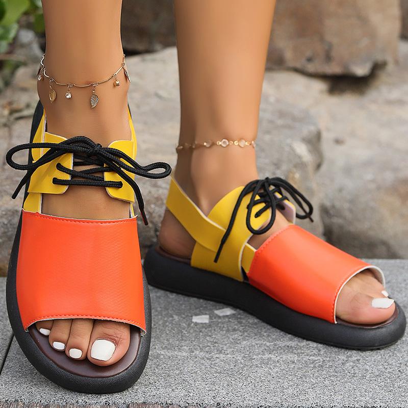 Fashion Women Sandals Comfortable Summer Sandals Shoes For Women New Flat Sandals Lace Up Summer Shoes Sandalias Mujer Casual Footwear